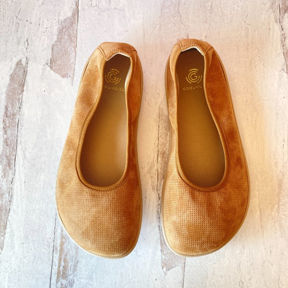 GROUNDIES® Lily Barefoot+ Women Ballet Flat - 38 EU / 8 Wide - Brown - NWT